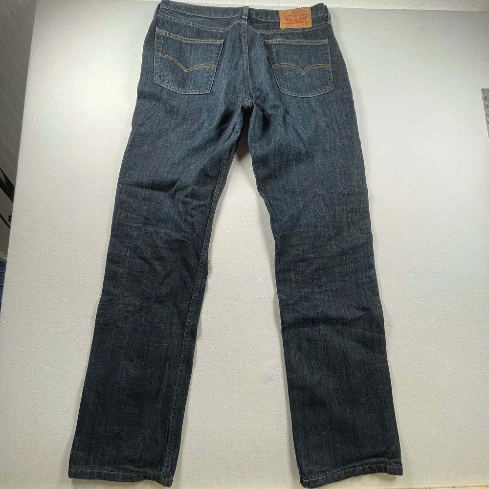 Levis 514 Straight Fit Jeans Mens 34x34 Dark Wash Indigo Denim